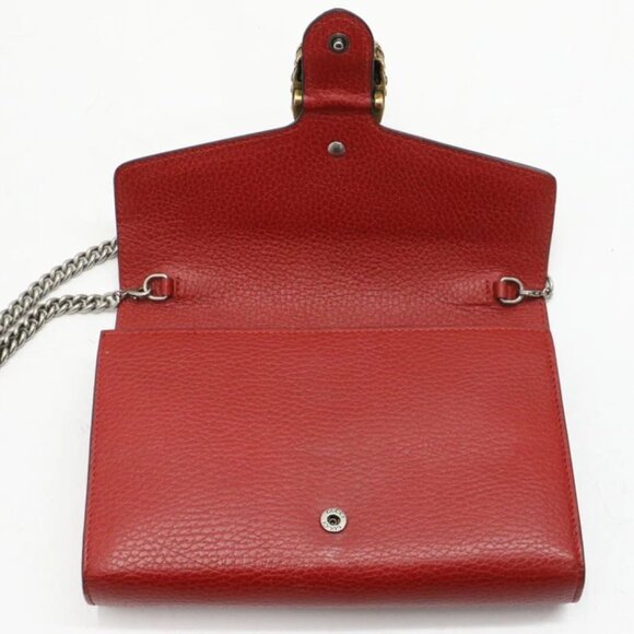 Gucci Dionysus Red Leather Mini Chain Bag 401231 - Picture 9 of 16